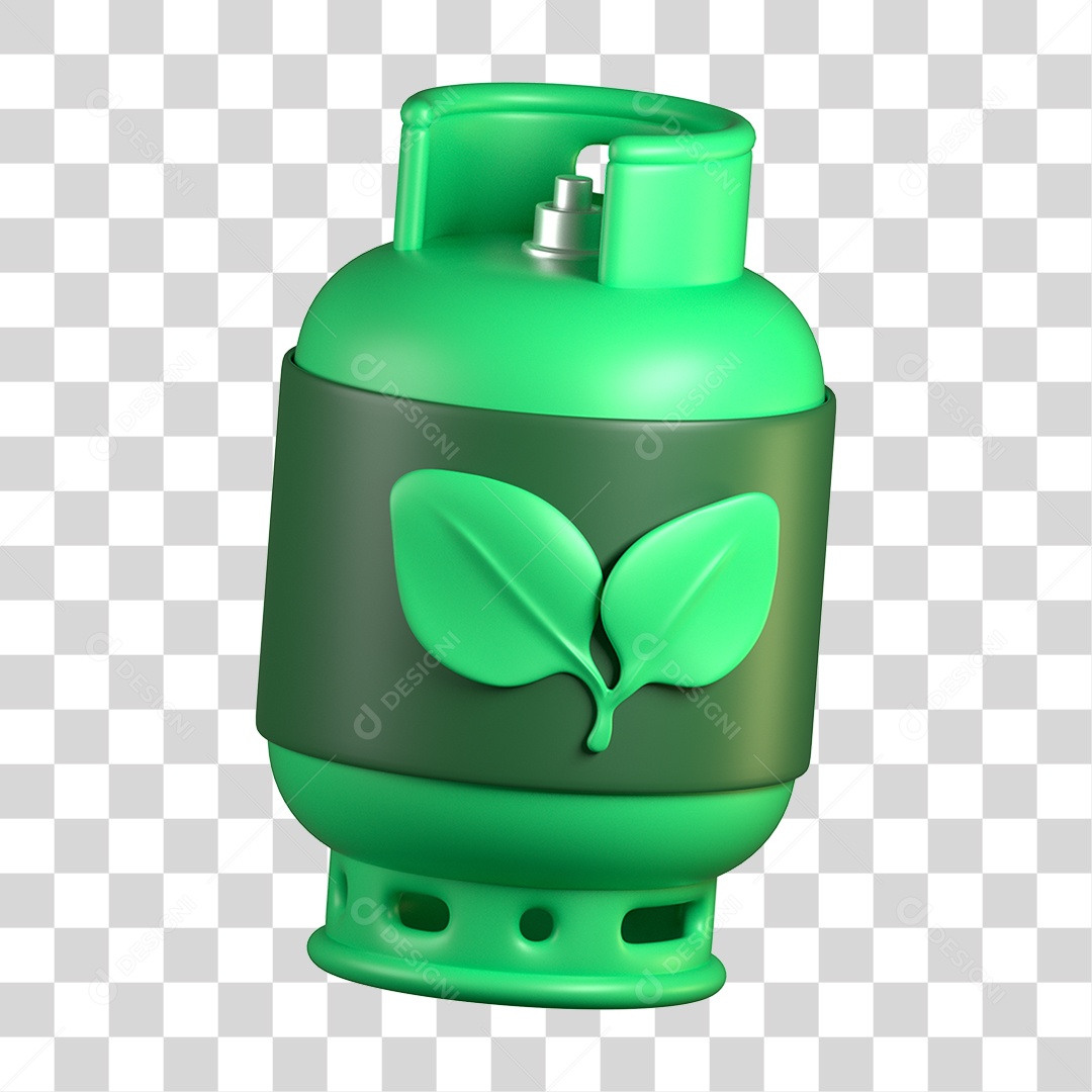 Elemento 3D Botijão Ecologia e Meio Ambiente PNG Transparente