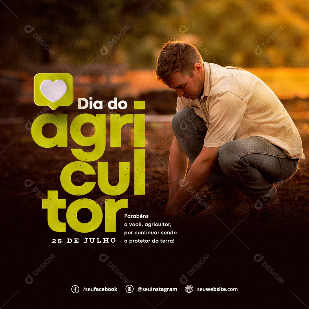 Dia Do Agricultor 28 De Julho Social Media PSD Editável
