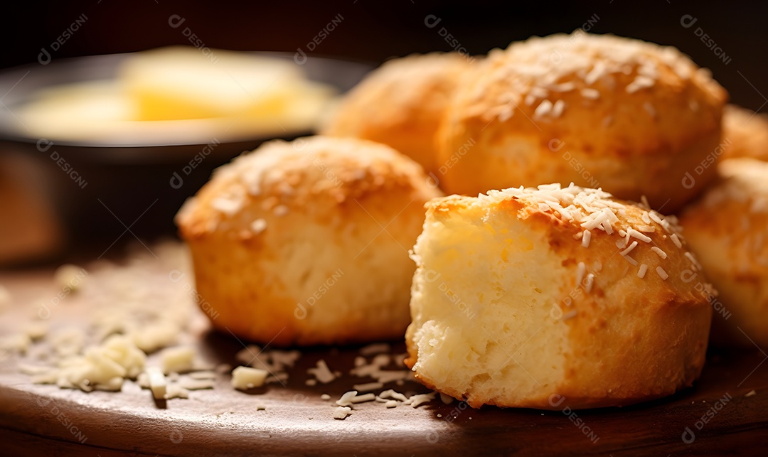 Bancada com deliciosos pães assados na padaria