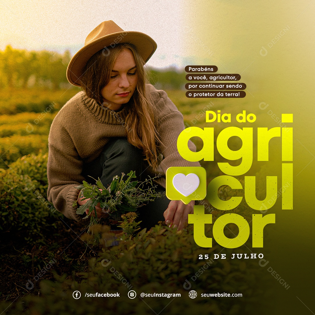 Dia Do Agricultor 28 De Julho Social Media PSD Editável