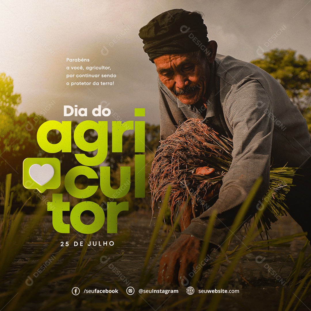 Dia Do Agricultor 28 De Julho Social Media PSD Editável