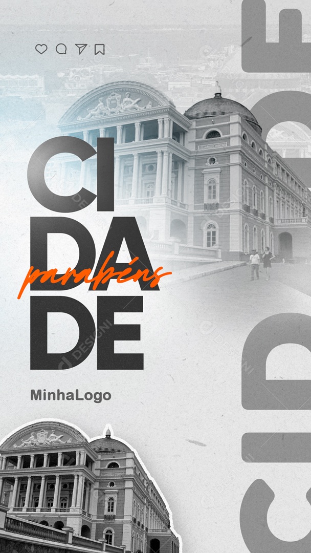 Story Parabéns Cidade Social Media PSD Editável