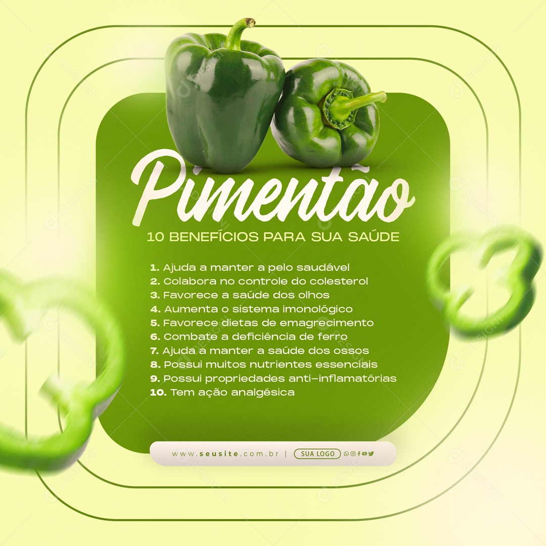 Pimentão Nutricionista Alimentação Social Media PSD Editável