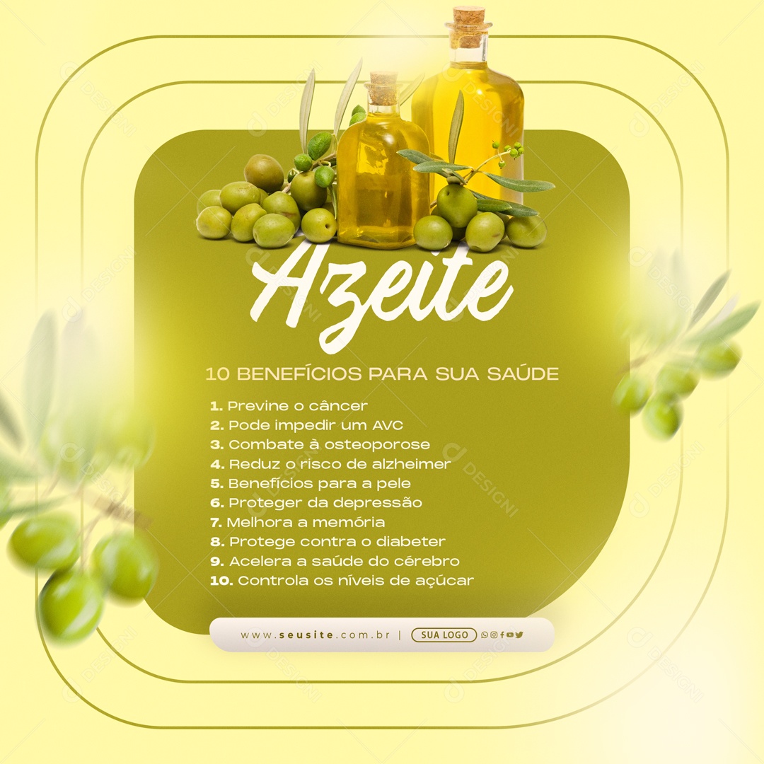 Azeite Nutricionista Alimentação  Social Media PSD Editável