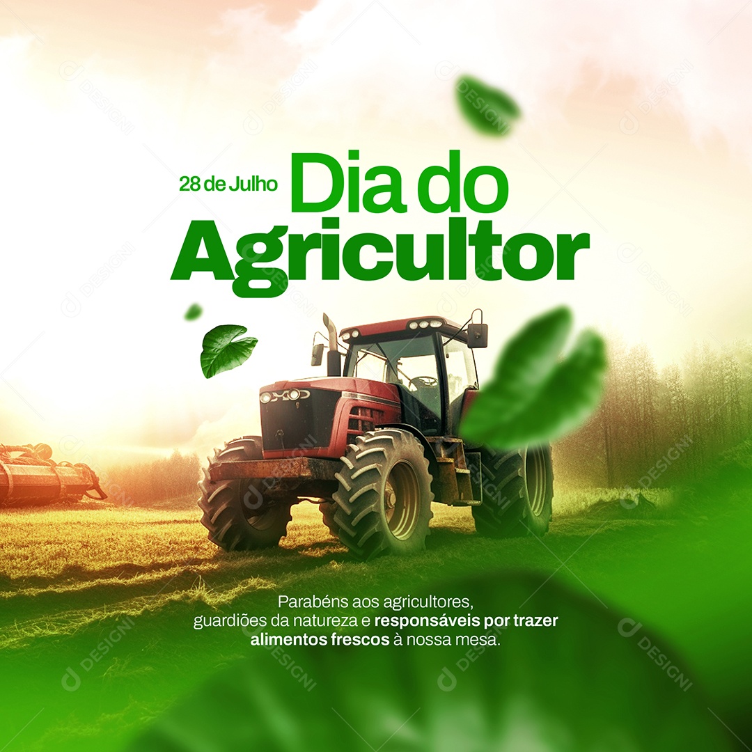 Dia Do Agricultor 28 De Julho Alimentos Frescos Social Media PSD Editável