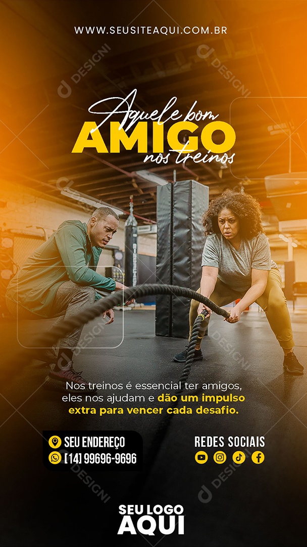 Story Aquele Bom Amigo Nos Treinos Social Media PSD Editável