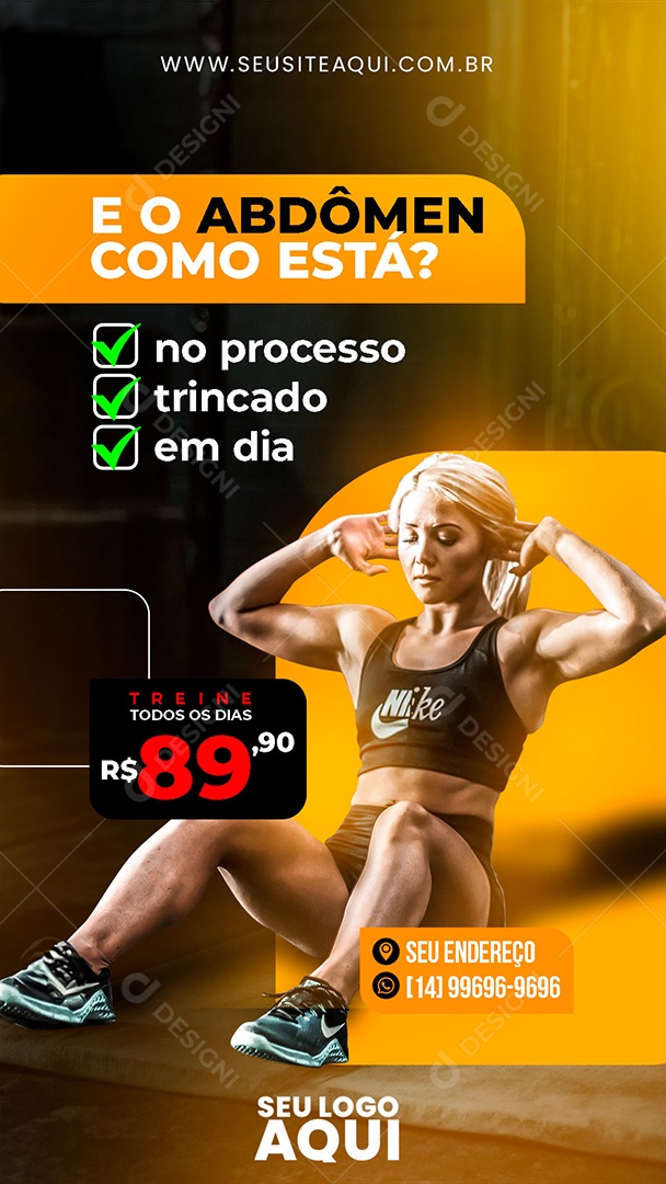 Story O Abdômen Como Está Social Media PSD Editável