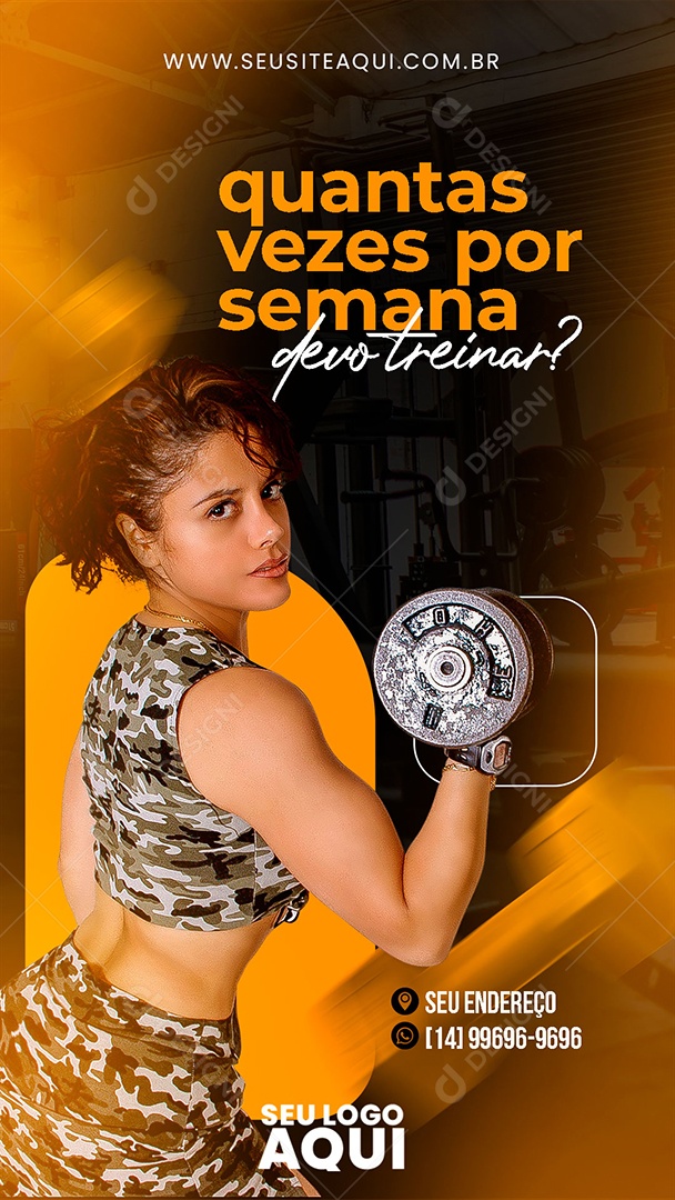 Story Academia Quantas Vezes Por Semana Devo Treinar Social Media PSD Editável