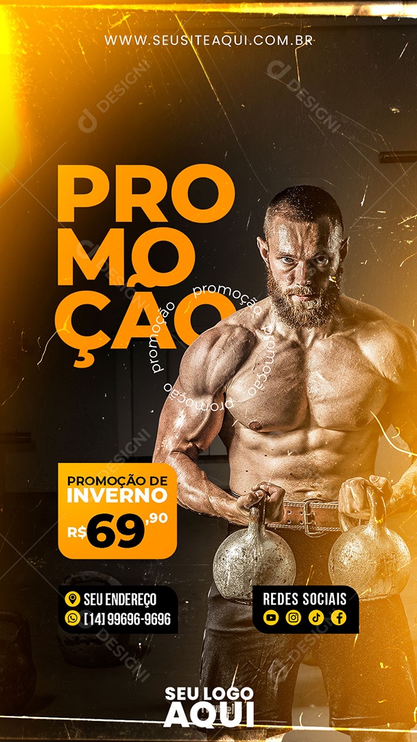 Social Media Story Promoção Academia PSD Editável