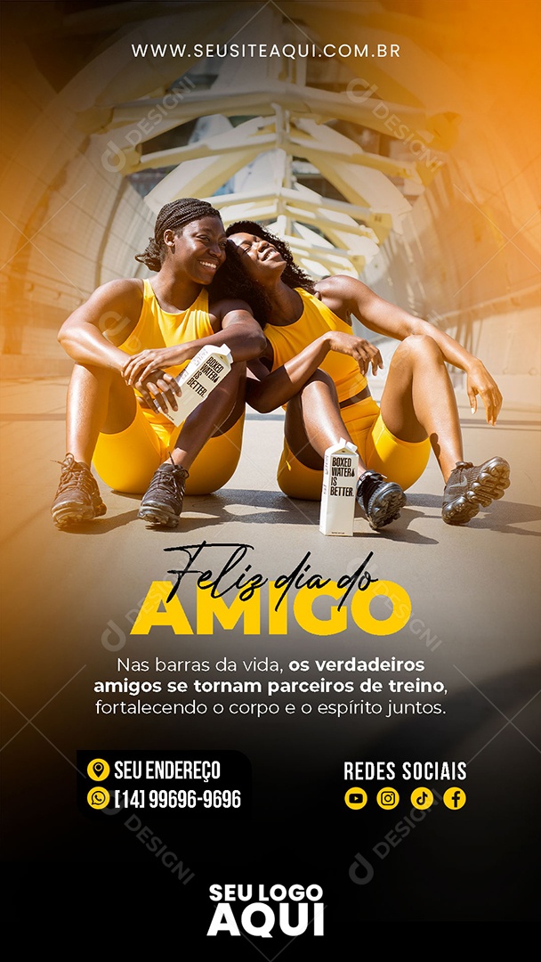 Social Media Story Feliz Dia Do Amigo Parceiros De Treino PSD Editável