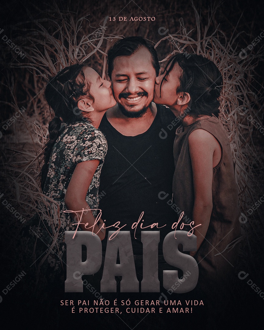 Social Media Feed Feliz Dia Dos Pais Cuidar e Amar PSD Editável