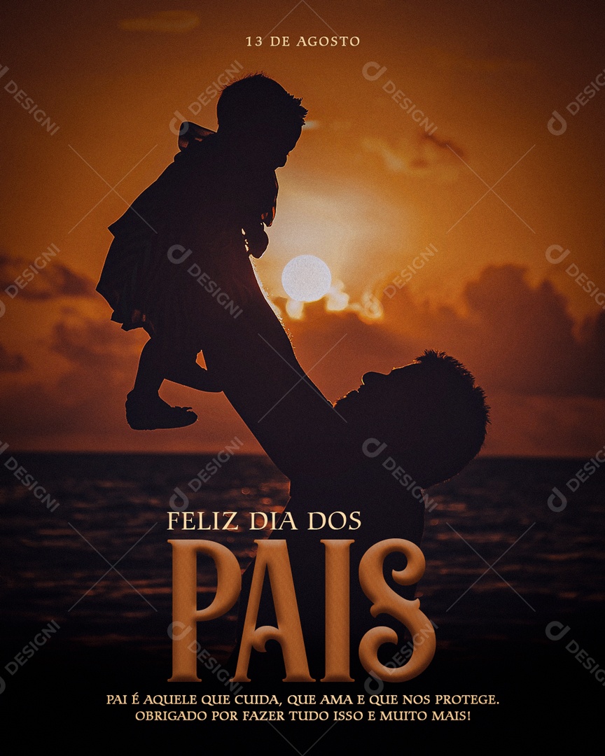 Feed Feliz Dia Dos Pais 13 De Agosto Social Media PSD Editável