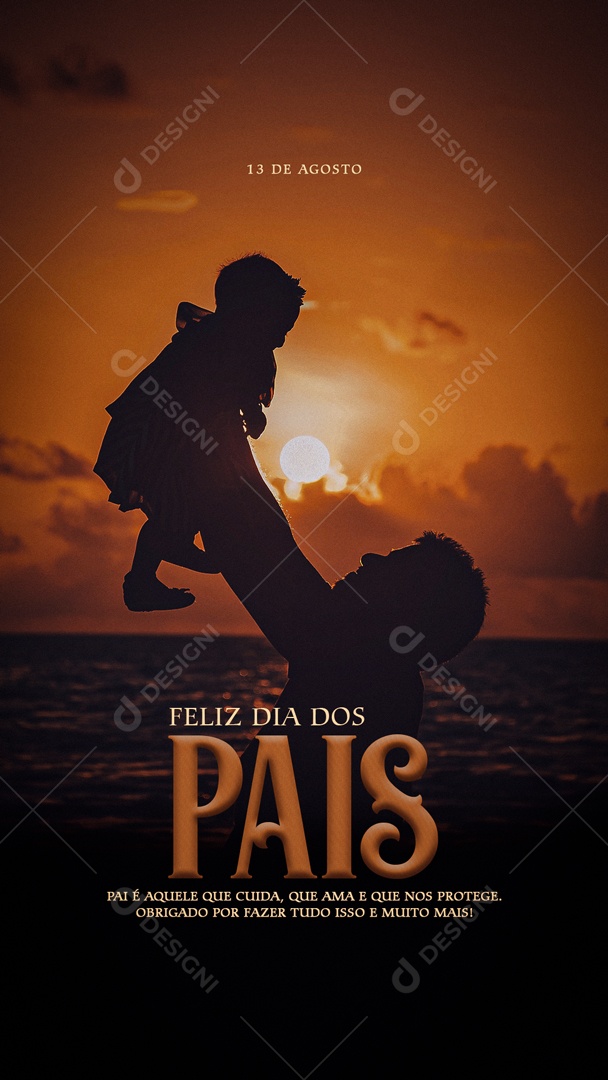 Story Feliz Dia Dos Pais 13 De Agosto Social Media PSD Editável
