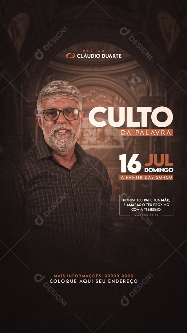 Social Media Story Culto Da Palavra PSD Editável