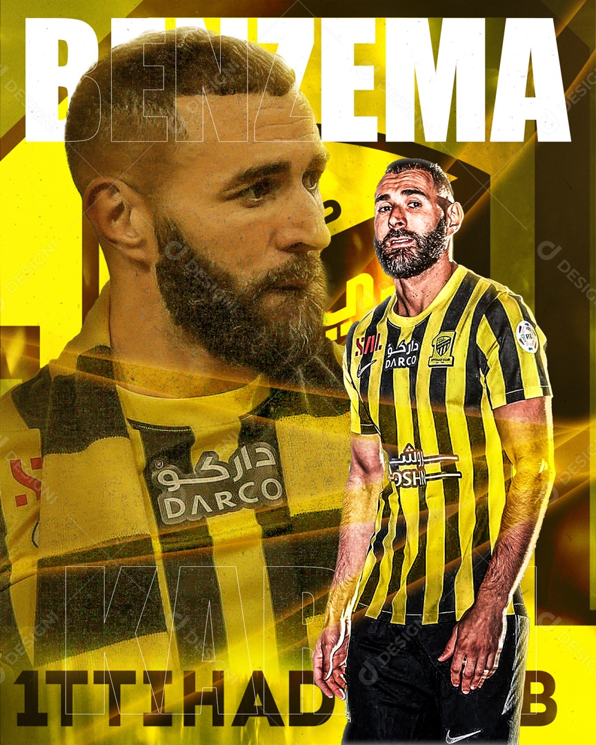 Futebol Jogador Benzema Social Media PSD Editável