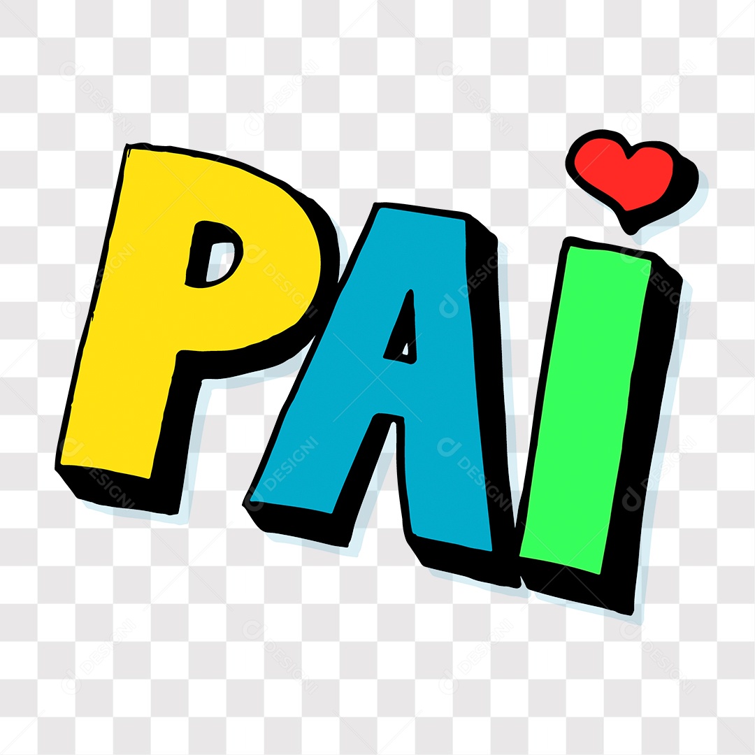 Lettering Dia Dos Pais Pai EPS + PNG