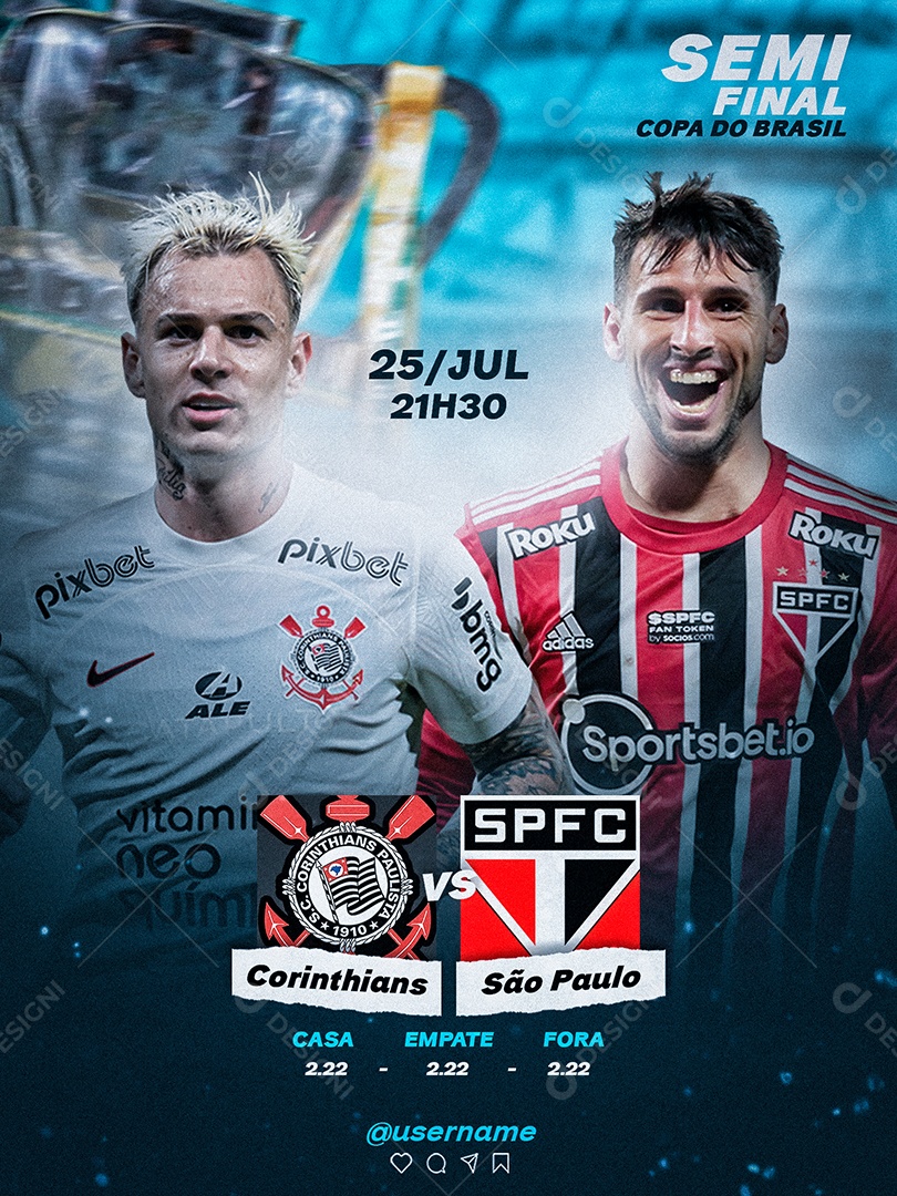 Futebol Corinthians X São Paulo Social Media PSD Editável