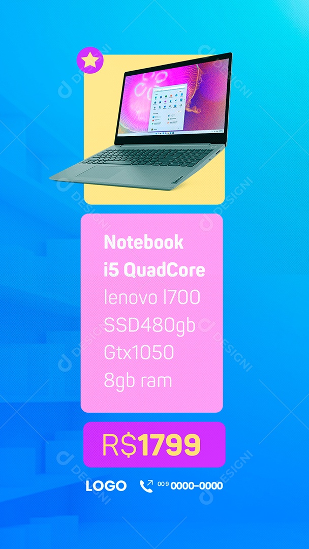Story Agosto do Freguês Notebook i5 Quadcore Social Media PSD Editável