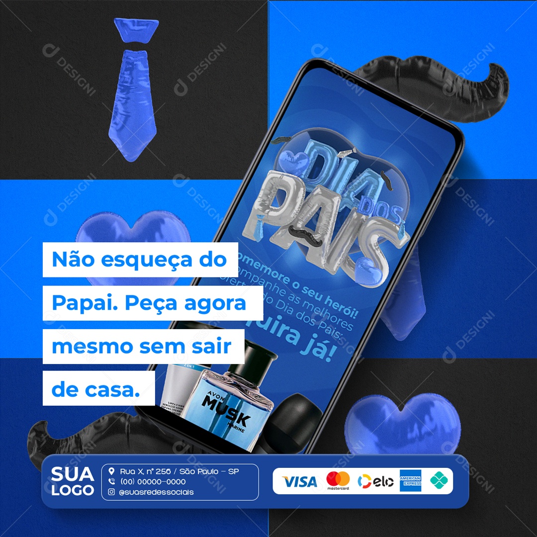 Social Media Dia Dos Pais Peça Agora Perfumaria PSD Editável