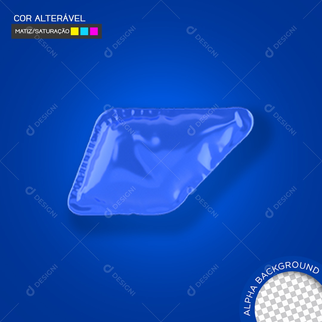 Elemento 3D Balão Azul De Acento Para Composição PSD