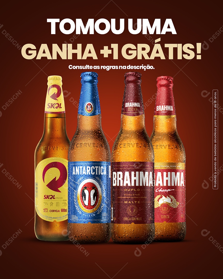 Tomou Uma Ganha +1 Grátis Distribuidora Social Media PSD Editável