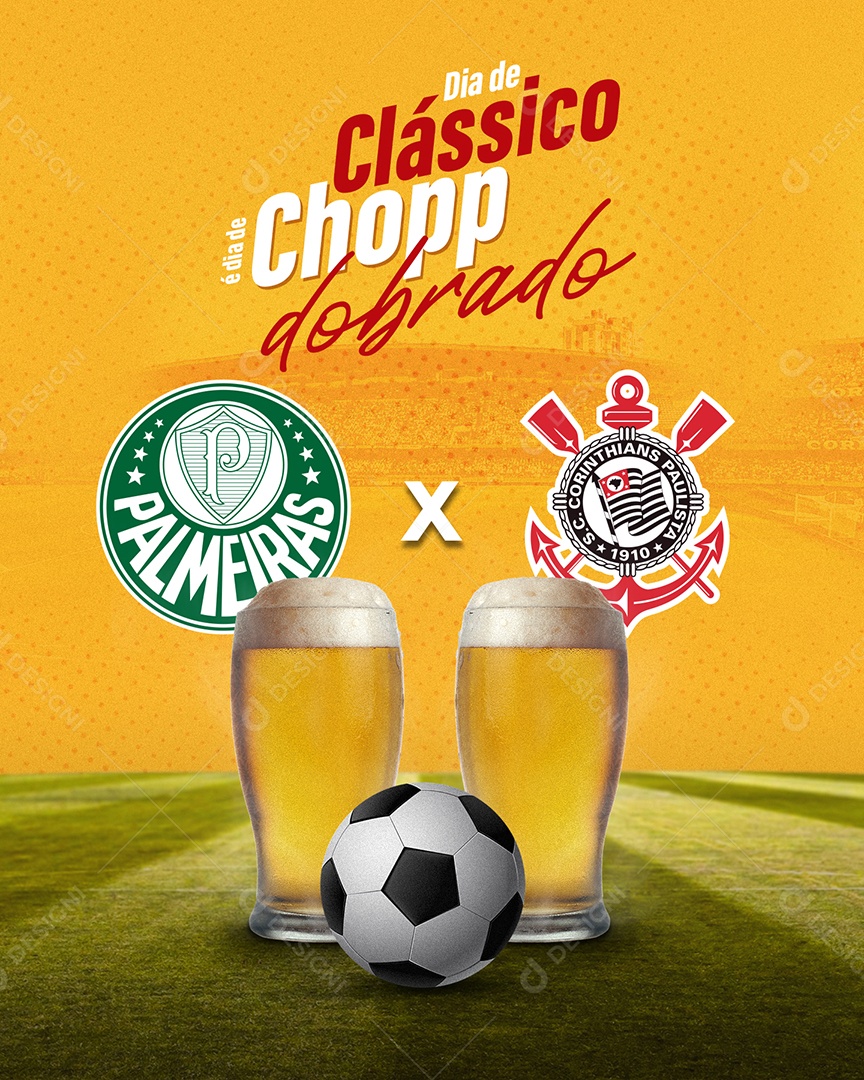 Dia de Clássico Chopp Distribuidora Social Media PSD Editável