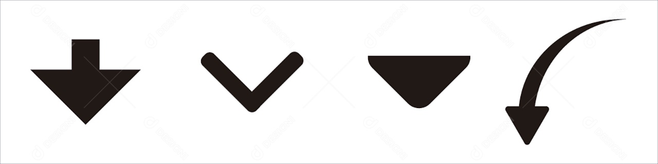 Conjunto de Setas para Baixo  Ilustração Vetor EPS