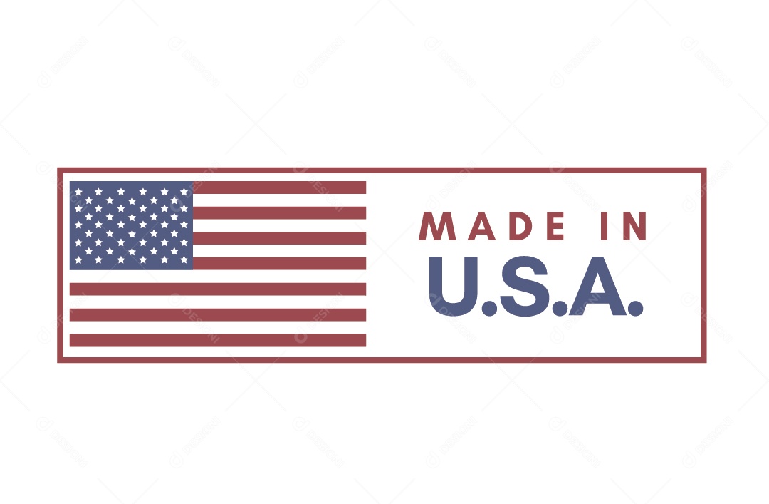 Selo de Fabricação do Estados Unidos Ilustrações Vetor EPS