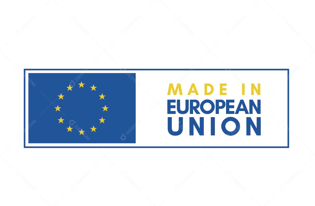 Selo de Fabricação da União Europeia Ilustrações Vetor EPS