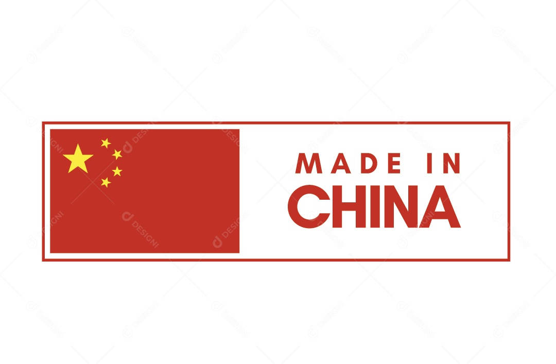 Selo de Fabricação da China Ilustrações Vetor EPS
