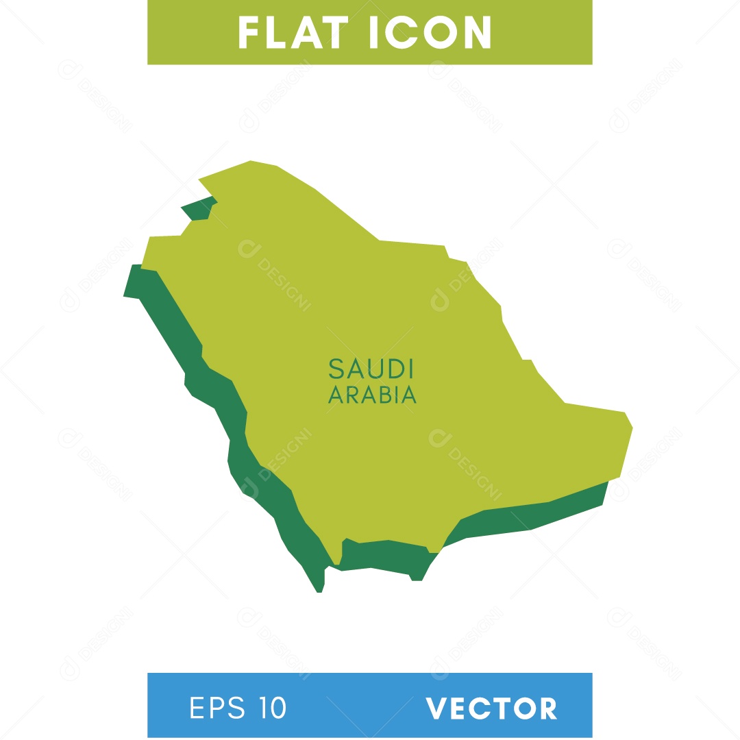 Ícone do Mapa da Arábia Saudita Ilustração Vetor EPS