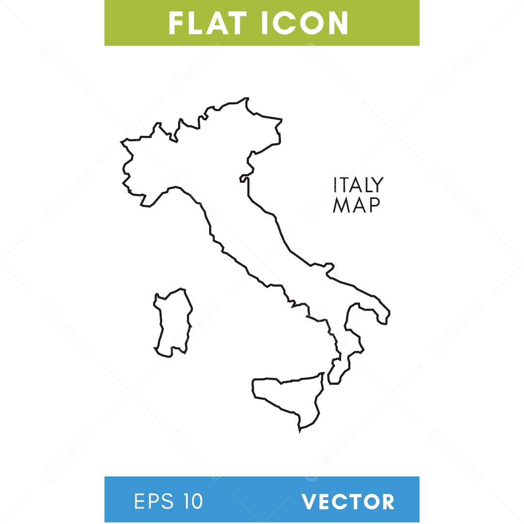 Ícone do Mapa da Itália Ilustração Vetor EPS