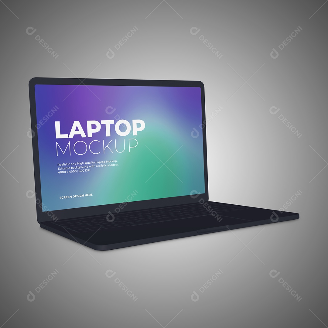 Notebook preto Mockup - PSD editável