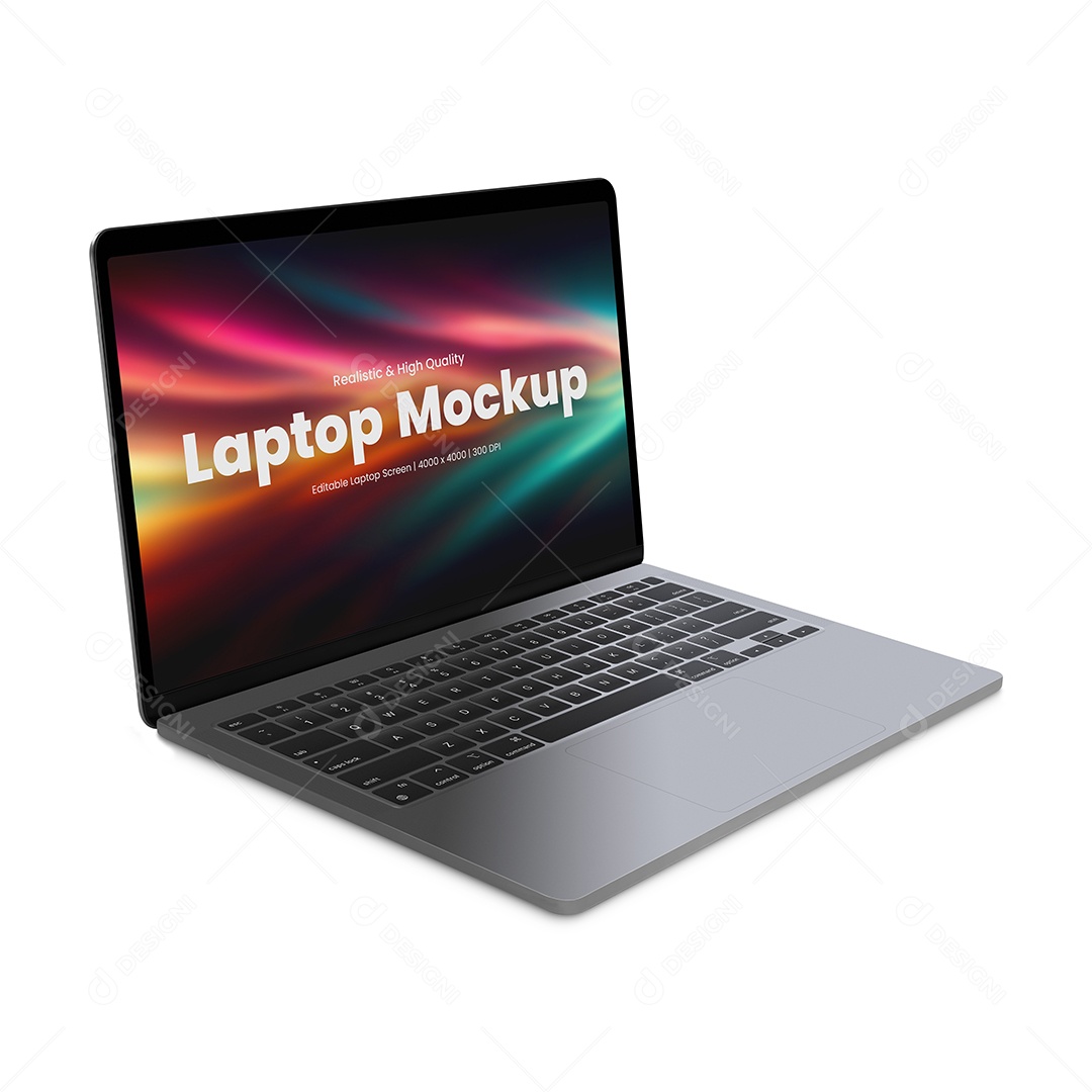 Notebook cinza Mockup - PSD editável