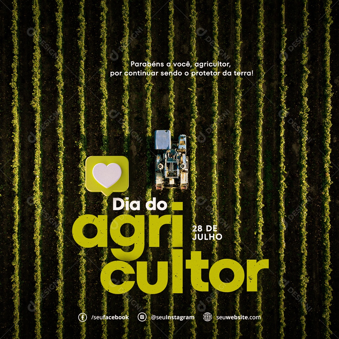 Parabéns Agricultor 28 De Julho Social Media PSD Editável