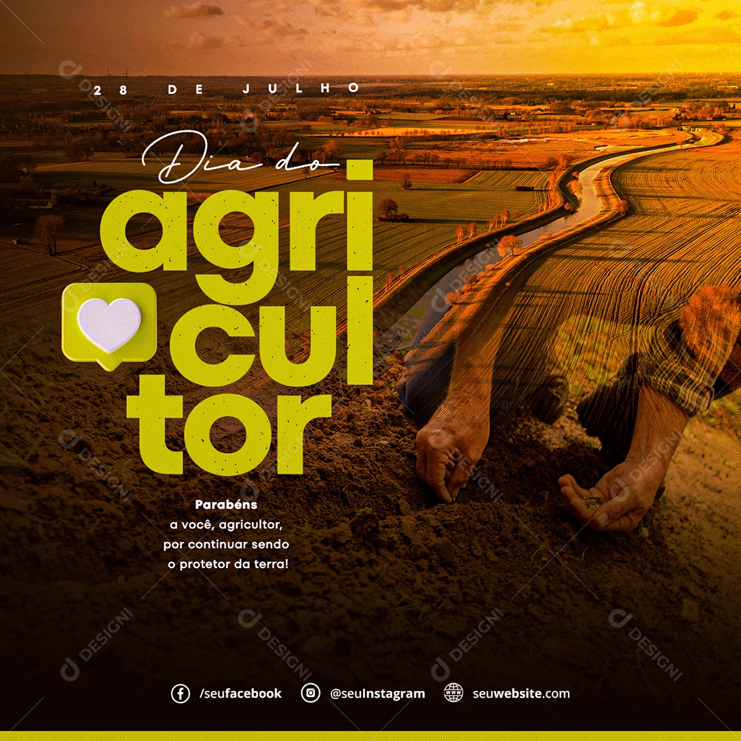 Social Media Dia Do Agricultor 28 De Julho Protetor Da Terra PSD Editável