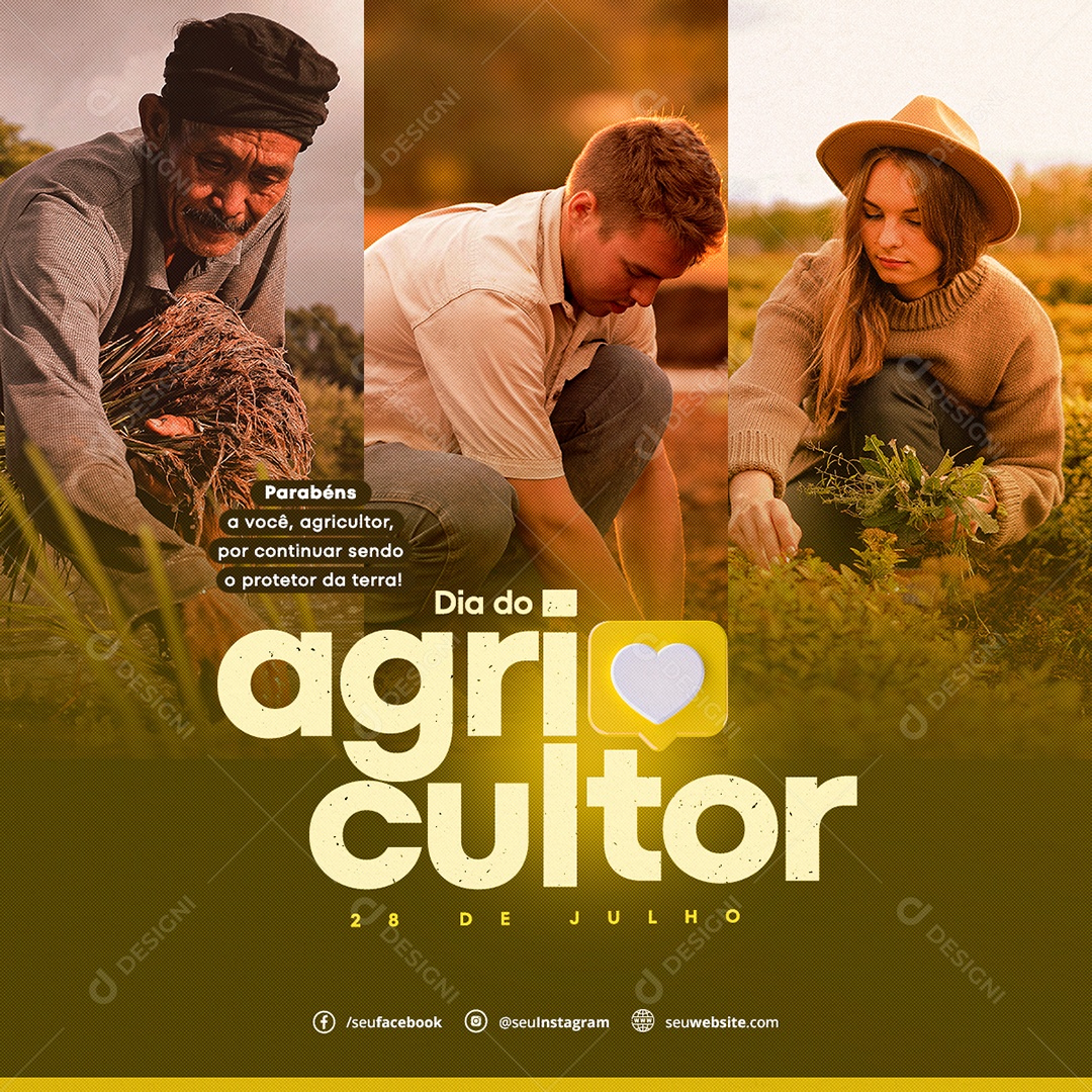 Dia Do Agricultor 28 De Julho Social Media PSD Editável