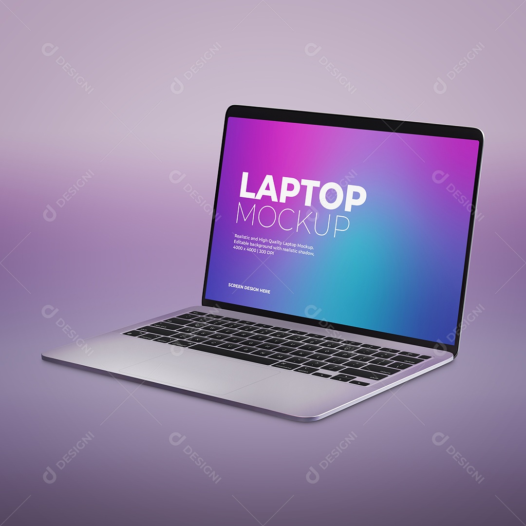 Notebook à esquerda Mockup - PSD editável