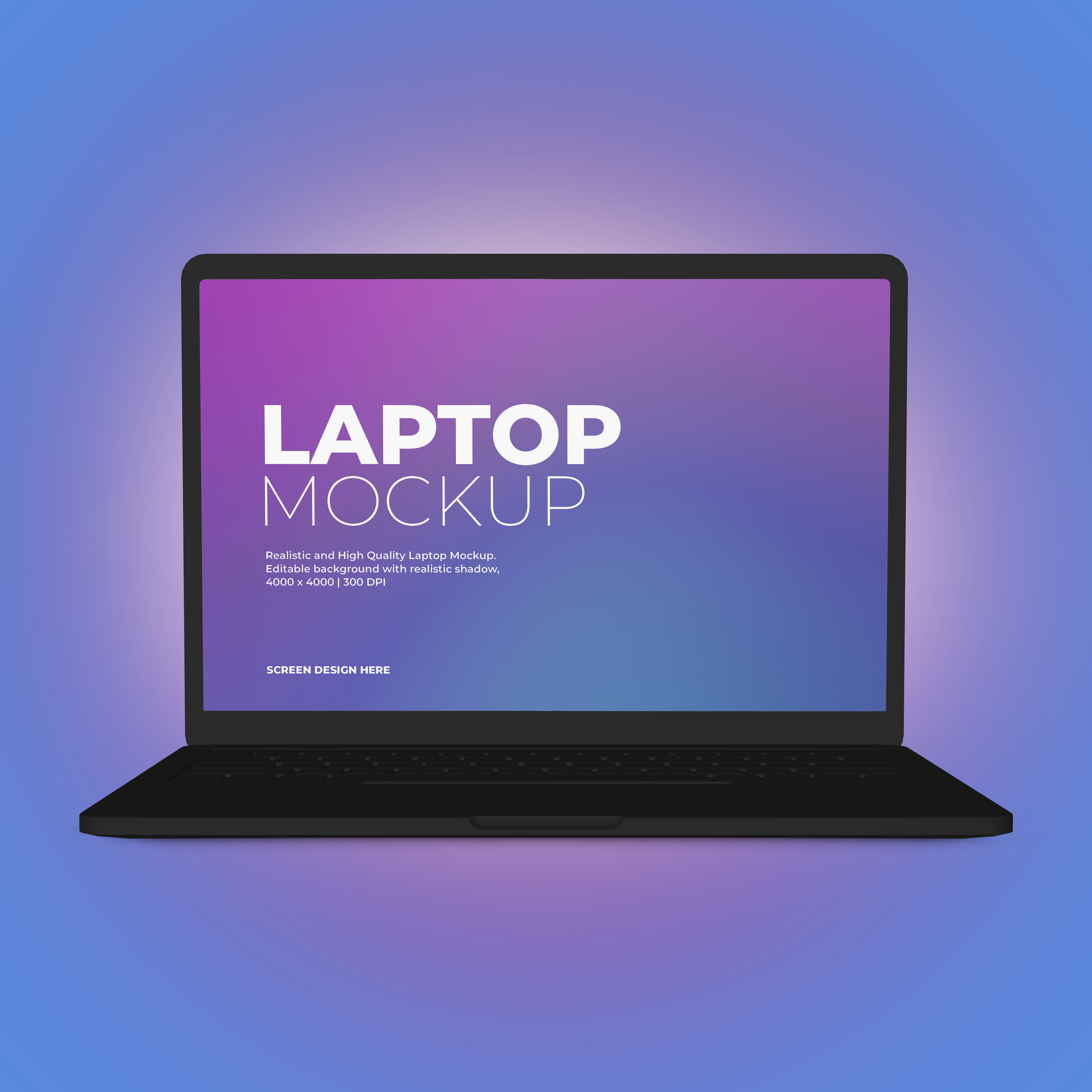 Mockup preto de computador - PSD editável