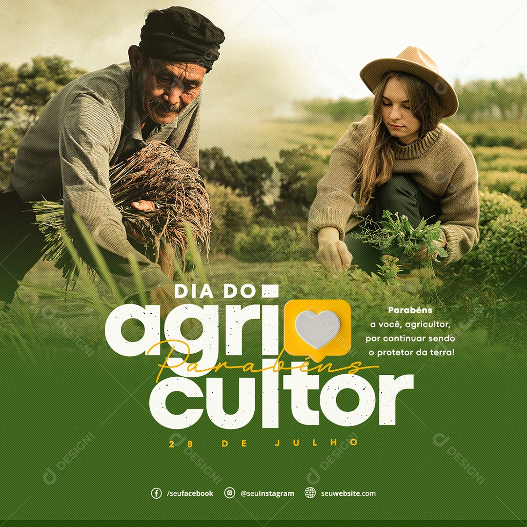 Dia Do Agricultor 28 De Julho Social Media PSD Editável