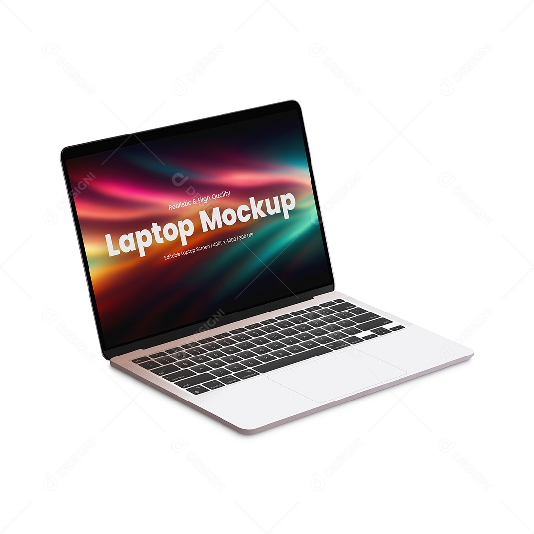 Mockup Notebook branco com fundo branco - PSD editável