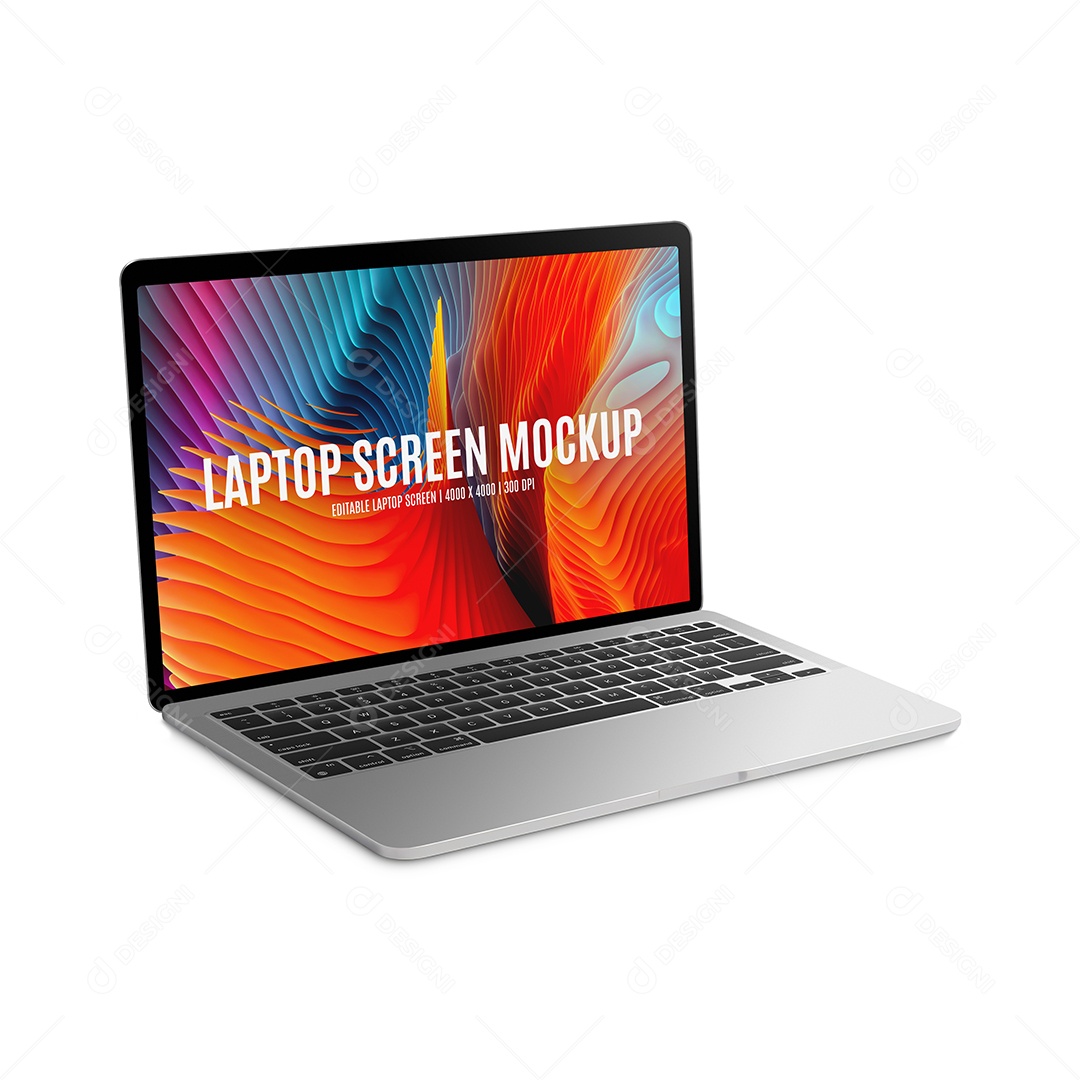 Mockup Notebook aberto para a direita - PSD editável