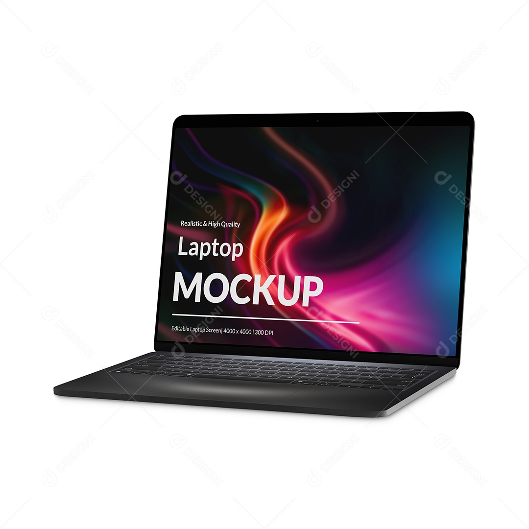 Mockup de Notebook preto - PSD editável