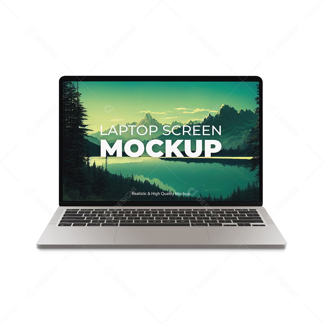 Mockup de Notebook cinza - PSD editável