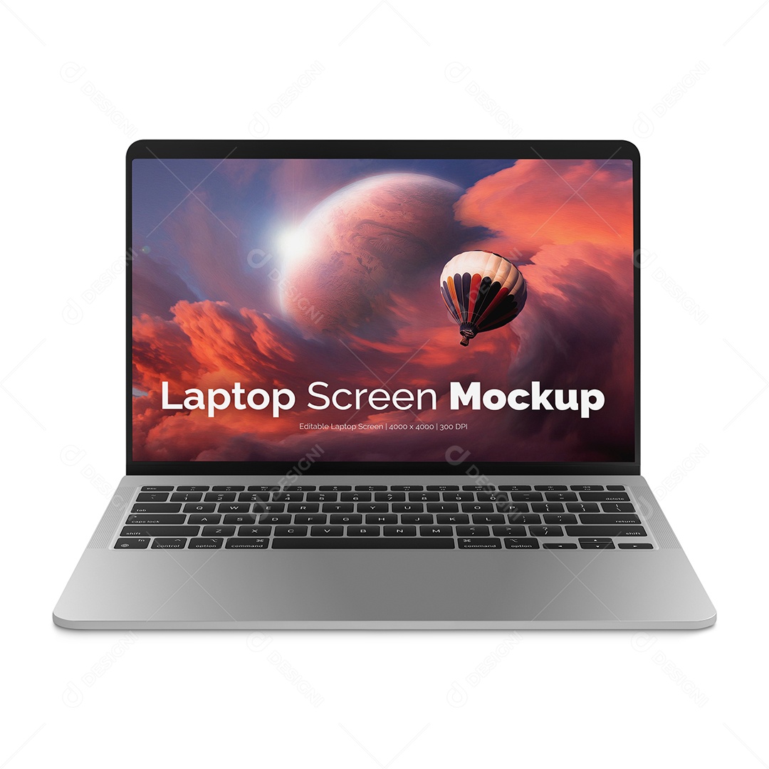 Mockup de laptop aberto - PSD editável