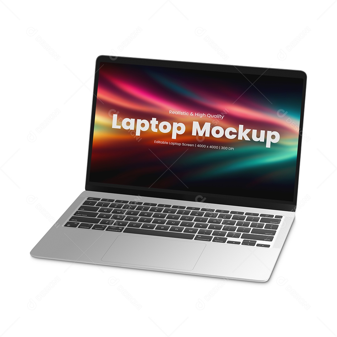 Laptop Mockup com fundo branco - PSD editável