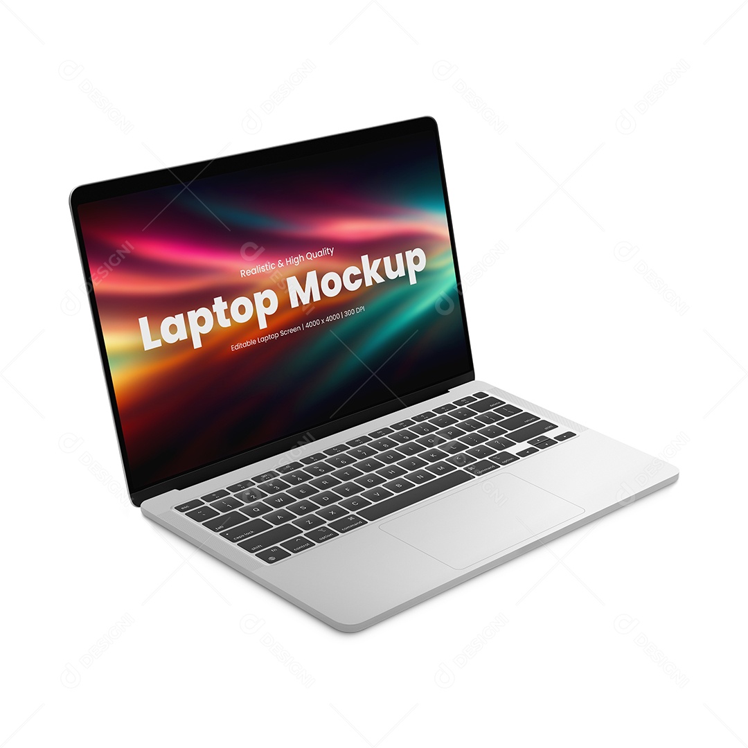 Laptop Mockup aberto à direita - PSD editável