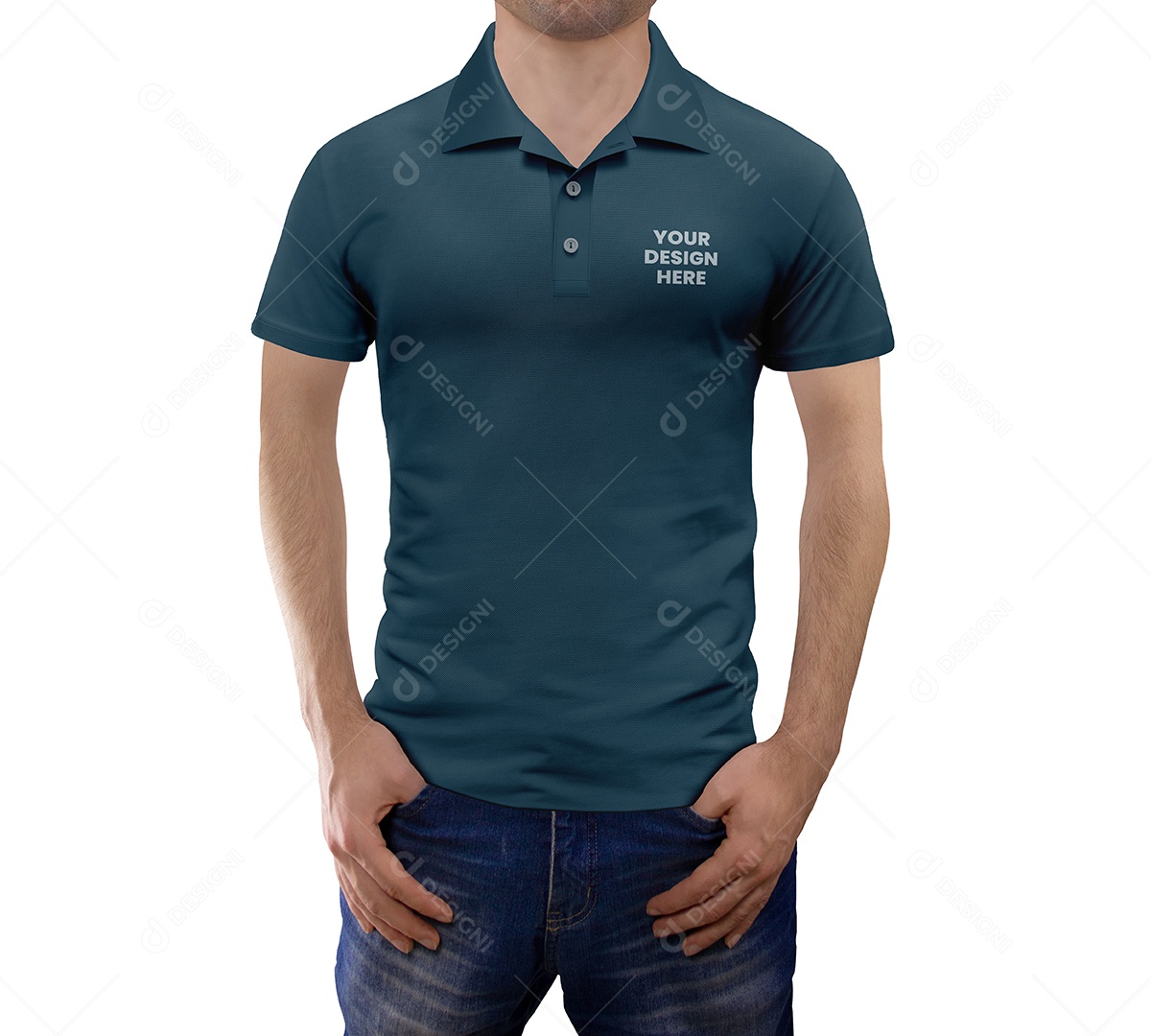 Camiseta Polo Mockup - PSD Editável