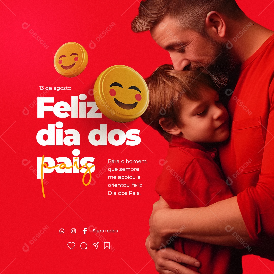 Feliz Dia Dos Pais Para o Homem Que Sempre Me Apoiou Social Media PSD Editável