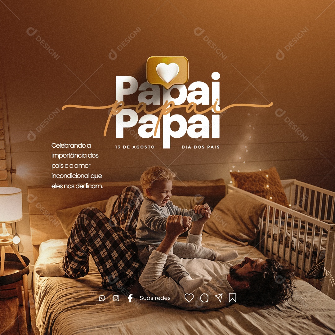 Dia Dos Pais Celebrando a Importância dos Pais e o Amor Social Media PSD Editável